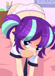 Size: 1091x1502 | Tagged: explicit, artist:an-m, starlight glimmer, ass, ass up, banned from derpibooru, blowjob, blushing, butt, clothes, cute, cute porn, disembodied penis, female, female focus, human, humanized, imported from twibooru, lolicon, looking at you, nudity, oral, panties, penis, pigtails, sex, solo focus, underage, underwear, younger