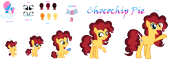 Size: 1280x456 | Tagged: safe, artist:galaxystar2012, oc, oc:chocolate pie, baby, baby pony, earth pony, female, filly, foal, imported from derpibooru, mare, offspring, parent:cheese sandwich, parent:pinkie pie, parents:cheesepie, pony, teenager
