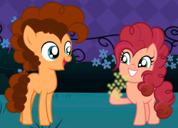 Size: 1280x921 | Tagged: safe, artist:galaxystarsparkles, oc, oc:funny ballon, oc:party plan, colt, earth pony, female, filly, foal, imported from derpibooru, male, offspring, outdoors, parent:cheese sandwich, parent:pinkie pie, parents:cheesepie, pony, siblings, teenager