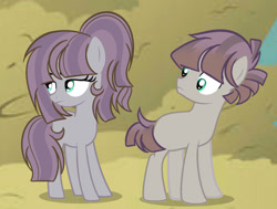 Size: 1280x966 | Tagged: safe, artist:galaxystarsparkles, oc, colt, earth pony, female, filly, foal, imported from derpibooru, male, offspring, parent:maud pie, parent:mud briar, parents:maudbriar, pony, siblings, teenager, twins