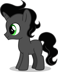 Size: 5000x6139 | Tagged: safe, artist:alicesponycorner, absurd resolution, adobe animate, adobe flash, black hair, colt, colt sombra, fiendship is magic #1, foal, full body, g4, gray coat, green eyes, horn, idw, idw showified, imported from derpibooru, king sombra, male, my little pony: fiendship is magic, my little pony: friendship is magic, pony, show accurate, simple background, smiling, solo, tail, transparent background, umbrum, unicorn, vector, younger