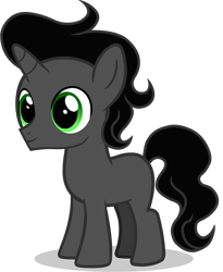 Size: 5000x6087 | Tagged: safe, artist:alicesponycorner, absurd resolution, adobe animate, adobe flash, black hair, colt, colt sombra, fiendship is magic #1, foal, full body, g4, gray coat, green eyes, horn, idw, idw showified, imported from derpibooru, king sombra, male, my little pony: fiendship is magic, my little pony: friendship is magic, pony, show accurate, simple background, smiling, solo, tail, transparent background, umbrum, unicorn, vector, younger