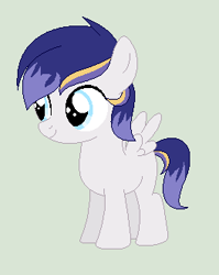 Size: 264x331 | Tagged: safe, artist:thevoid21, oc, oc:sentry shield, base used, blank flank, colt, foal, green background, imported from derpibooru, male, oc only, offspring, parent:flash sentry, parent:twilight sparkle, parents:flashlight, pegasus, pony, simple background, smiling, solo