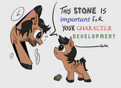 Size: 2900x2100 | Tagged: safe, artist:daveark, oc, oc:davey, bat pony, bat pony oc, colt, foal, font, imported from derpibooru, male, pony, rock, stallion, stone, time travel, warning
