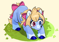 Size: 2000x1422 | Tagged: safe, artist:daveark, oc, animated, blinking, bow, commission, eyes on the prize, female, filly, flower, foal, gif, hair bow, heterochromia, imported from derpibooru, looking at something, oc only, pegasus, pegasus oc, pony, solo, tail, tail bow, wings, ych result, your character here