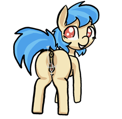 Size: 2023x1980 | Tagged: explicit, artist:xantus, oc, anus, butt, derpibooru exclusive, dock, earth pony, earth pony oc, female, filly, foal, foalcon, genitals, imported from derpibooru, looking back, looking over shoulder, nudity, orange eyes, pixel-crisp art, plot, ponut, pony, raised tail, rear view, simple background, smiling, solo, tail, tail trail, vaginal secretions, vulva, white background