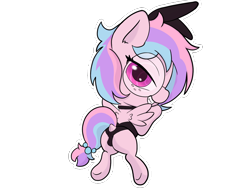 Size: 1600x1200 | Tagged: explicit, artist:darkwarks, oc, oc:sugar pill, animal costume, anus cameltoe, bunny costume, butt, cameltoe, clothes, costume, female, filly, foal, foalcon, glasses, imported from derpibooru, looking at you, multicolored hair, oc only, pegasus, pegasus oc, pink coat, pony, simple background, solo, transparent background