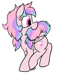 Size: 534x667 | Tagged: safe, artist:thebathwaterhero, oc, oc:sugar pill, alternate version, biting, female, filly, foal, imported from derpibooru, oc only, pegasus, pony, simple background, solo, tail, tail bite, transparent background