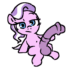 Size: 436x408 | Tagged: explicit, artist:myra, diamond tiara, animated, big penis, blinking, earth pony, erection, filly, foal, foalcon, futa, futa diamond tiara, futa filly, g4, genitals, gif, horsecock, imported from derpibooru, intersex, loop, nudity, penis, pony, sitting, solo, solo futa, throbbing