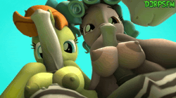 Size: 1280x720 | Tagged: explicit, artist:d3rpsfm, 2026, 3d, age difference, animated, boobjob, changeling, cozy glow, crotchboobjob, crotchboobs, female, filly, foal, foalcon, g4, genitals, group, horsecock, imported from derpibooru, looking back, male, nipples, no sound, nudity, older, older pumpkin cake, outdoors, penis, pony, pumpkin cake, source filmmaker, stallion, stallion on filly, straight, webm