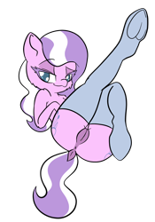 Size: 1668x2388 | Tagged: explicit, artist:steelsoul, diamond tiara, anthro, anus, banned from derpibooru, bedroom eyes, butt, clothes, dark genitals, dock, female, imported from twibooru, lolicon, nudity, simple background, socks, transparent background, underage, vulva
