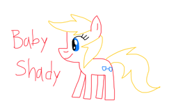 Size: 1924x1218 | Tagged: safe, artist:jaydenarts26, baby, baby pony, baby shady, baby shadybetes, closed mouth, cute, earth pony, female, filly, foal, g1, g1 to g4, g4, generation leap, imported from derpibooru, pony, simple background, smiling, solo, white background