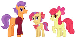 Size: 1280x640 | Tagged: safe, artist:rainbowkate07, apple bloom, oc, earth pony, female, filly, foal, g4, imported from derpibooru, male, mare, oc name needed, offspring, older, older apple bloom, older tender taps, parent:apple bloom, parent:tender taps, parents:tenderbloom, pony, ship:tenderbloom, shipping, stallion, straight, teenager, tender taps