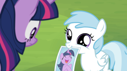 Size: 3840x2160 | Tagged: safe, twilight sparkle, ^^, alicorn, behaving like a dog, cotton cloudy, cotton cloudy reveals, cottonbetes, cute, eyes closed, female, filly, foal, g4, imported from derpibooru, mare, mouth hold, my little pony: friendship is magic, pegasus, photo, pony, screencap, season 4, trade ya!, upscaled