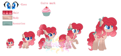 Size: 1280x595 | Tagged: safe, artist:patriciava, oc, oc:cherry pie, baby, baby pony, earth pony, female, filly, foal, imported from derpibooru, mare, offspring, parent:cheese sandwich, parent:pinkie pie, parents:cheesepie, pony, teenager