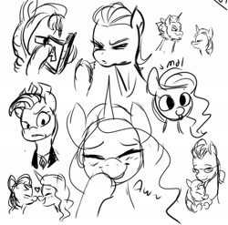 Size: 2048x2026 | Tagged: safe, artist:raphaeldavid, alphabittle blossomforth, argyle starshine, book, father and child, father and daughter, female, filly, filly sunny starscout, foal, g5, grayscale, imported from derpibooru, izzy moonbow, lesbian, male, mare, meme, monochrome, pipp petals, ponified meme, pony, queen haven, ship:moonscout, shipping, sketch, sketch dump, solo, sprout cloverleaf, sunny starscout, younger