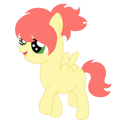 Size: 4200x4200 | Tagged: safe, artist:kannayui, oc, oc:firefly, absurd resolution, blank flank, female, filly, foal, imported from derpibooru, oc only, offspring, open mouth, open smile, parent:big macintosh, parent:fluttershy, parents:fluttermac, pegasus, pony, ponytail, simple background, smiling, solo, transparent background