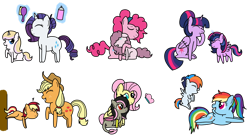 Size: 1024x567 | Tagged: safe, artist:kannayui, applejack, fluttershy, pinkie pie, rainbow dash, rarity, twilight sparkle, oc, oc:athena sparkle, oc:cotton candy, oc:hope diamond, oc:johnathan apple, oc:miracle, oc:trailblaze, alicorn, chaos pony, colt, earth pony, female, filly, foal, g4, horn, hybrid, imported from derpibooru, interspecies offspring, male, mane six, mare, mother and child, mother and daughter, mother and son, offspring, parent:applejack, parent:cheese sandwich, parent:discord, parent:flash sentry, parent:flim, parent:fluttershy, parent:pinkie pie, parent:prince blueblood, parent:rainbow dash, parent:rarity, parent:soarin', parent:twilight sparkle, parents:cheesepie, parents:discoshy, parents:flashlight, parents:flimjack, parents:rariblood, parents:soarindash, pegasus, pony, simple background, transparent background, unicorn