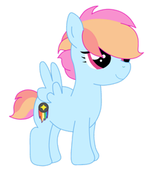 Size: 1024x1204 | Tagged: safe, artist:kannayui, oc, oc:spectrum chaser, female, filly, foal, imported from derpibooru, oc only, offspring, parent:rainbow dash, parent:soarin', parents:soarindash, pegasus, pony, simple background, solo, transparent background