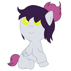Size: 1024x1024 | Tagged: safe, artist:kannayui, oc, oc:dart, baby, baby pony, female, filly, foal, imported from derpibooru, oc only, offspring, parent:rumble, parent:scootaloo, parents:rumbloo, pegasus, pony, simple background, solo, transparent background