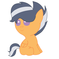 Size: 1024x1024 | Tagged: safe, artist:kannayui, oc, oc:twister, baby, baby pony, female, filly, foal, imported from derpibooru, oc only, offspring, parent:rumble, parent:scootaloo, parents:rumbloo, pegasus, pony, simple background, solo, transparent background