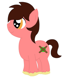 Size: 750x901 | Tagged: safe, artist:kannayui, oc, oc:cortland apple, colt, earth pony, foal, imported from derpibooru, male, oc only, offspring, parent:apple bloom, parent:pipsqueak, parents:pipbloom, pony, simple background, solo, transparent background