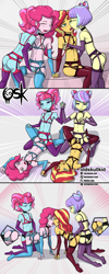 Size: 1000x2500 | Tagged: explicit, artist:oldskullkid, pinkie pie, banned from derpibooru, child, clothes, crotchless panties, equestria girls, female, females only, imported from twibooru, kiwi lollipop, kiwipie, kiwipiezapshimmer, lesbian, lingerie, lolicon, panties, sex, sex toy, shipping, strapon, sunset shimmer, sunsetpie, supernova shimmer, supernova zap, thong, tribadism, underage, underwear, young, younger