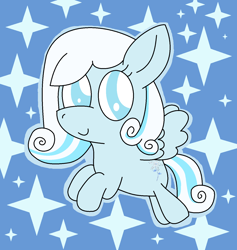 Size: 1377x1453 | Tagged: safe, oc, oc:snowdrop, abstract background, female, filly, foal, imported from derpibooru, oc only, pegasus, pegasus oc, pony, smiling, solo, spread wings, wings