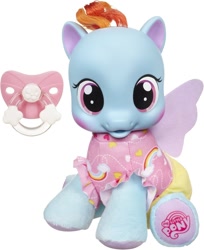 Size: 1222x1500 | Tagged: safe, rainbow dash, baby, baby dash, baby pony, cute, dashabetes, diaper, diaper dash, doll, female, filly, filly rainbow dash, foal, g4, g4 logo, high res, imported from derpibooru, irl, logo, my little pony logo, newborn, official, pacifier, pegasus, photo, pony, purple wings, simple background, so soft, so soft newborn rainbow dash, toy, white background, wings, younger