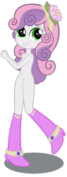 Size: 1904x5000 | Tagged: questionable, sweetie belle, banned from derpibooru, belly button, boots, breasts, clothes, dancing, delicious flat chest, edit, equestria girls, female, imported from twibooru, lolicon, nipples, nude edit, nudity, shoes, simple background, solo, solo female, transparent background, underage, vector