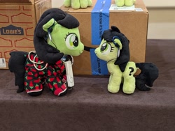 Size: 4080x3072 | Tagged: safe, oc, oc:adventurefilly, oc:filly anon, box, female, filly, foal, imported from derpibooru, ipod, irl, oc only, photo, plushie, sony