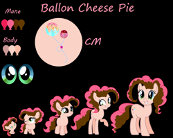Size: 682x543 | Tagged: safe, artist:brightness-sentryyt, oc, oc:ballon pie, baby, baby pony, earth pony, female, filly, foal, imported from derpibooru, mare, offspring, parent:cheese sandwich, parent:pinkie pie, parents:cheesepie, pony, teenager