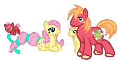 Size: 712x352 | Tagged: safe, artist:moonrose95, fluttershy, oc, oc:gentle breeze, oc:smooth peach, baby, baby pony, big macintosh, colt, cute, earth pony, family, female, filly, foal, frown, g4, group, imported from derpibooru, lying down, male, mare, missing accessory, offspring, parent:big macintosh, parent:fluttershy, parents:fluttermac, pegasus, pony, prone, quartet, ribbon, ship:fluttermac, shipping, simple background, smiling, stallion, straight, transparent background, wingless
