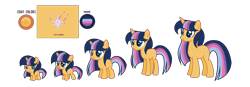 Size: 3656x1272 | Tagged: safe, artist:lilaclavender27, artist:lilacnoteheart27, oc, oc:cosmic sparkle, baby, baby pony, female, filly, foal, horn, imported from derpibooru, mare, oc only, offspring, parent:flash sentry, parent:twilight sparkle, parents:flashlight, pony, teenager, unicorn