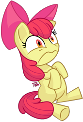 Size: 1010x1480 | Tagged: safe, artist:parum33, apple bloom, earth pony, female, filly, foal, g4, imported from derpibooru, pony, signature, simple background, sitting, solo, transparent background