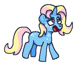 Size: 297x254 | Tagged: safe, artist:idadeerz, oc, oc:illusion, digital art, female, filly, foal, goopfilly, horn, imported from derpibooru, ms paint, oc only, pony, simple background, smiling, smug, solo, transparent background, unicorn