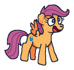 Size: 265x249 | Tagged: safe, artist:idadeerz, scootaloo, alternate cutie mark, digital art, female, filly, foal, g4, goopfilly, imported from derpibooru, ms paint, pegasus, pony, sandaloo, simple background, smiling, solo, spread wings, transparent background, wings