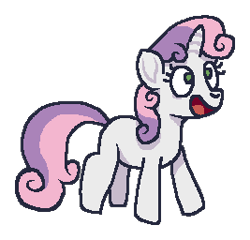 Size: 267x256 | Tagged: safe, artist:idadeerz, sweetie belle, digital art, female, filly, foal, g4, goopfilly, horn, imported from derpibooru, missing cutie mark, ms paint, pony, simple background, smiling, solo, transparent background, unicorn