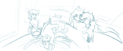 Size: 3494x1469 | Tagged: explicit, artist:sugarlesspaints, rainbow dash, scootaloo, ahegao, banned from derpibooru, bed, breasts, clothes, female, females only, fingering, human, humanized, imported from twibooru, lesbian, lip bite, lolicon, masturbation, nudity, older, open mouth, orgasm, panties, scootadash, sex, sex toy, shipping, simple background, suckling, tongue out, underage, underwear, vaginal secretions, vibrator, vulva, wand vibrator, white background, winged humanization, wings