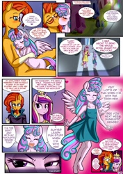 Size: 1302x1835 | Tagged: questionable, artist:anibaruthecat, princess flurry heart, comic:yes teacher, anthro, banned from derpibooru, comic, female, imported from twibooru, lolicon, princess cadance, sunburst, threatening, underage