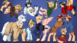 Size: 1280x720 | Tagged: safe, artist:necroc1de, america (hetalia), blue background, china, china (hetalia), colt, country, country flag, digital art, earth pony, emanata, estonia, estonia (hetalia), feathered wings, flag, flying, foal, folded wings, glasses, gradient background, hetalia, horn, imported from derpibooru, italy, italy (hetalia), japan, japan (hetalia), latvia, latvia (hetalia), male, nation ponies, partially open wings, pegasus, pegasus wings, poland, poland (hetalia), ponified, pony, ponytalia, russia, russia (hetalia), sealand, sealand (hetalia), signature, simple background, south italy (hetalia), square glasses, stallion, unicorn, united states, unshorn fetlocks, wings