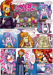 Size: 1302x1835 | Tagged: suggestive, artist:anibaruthecat, princess flurry heart, comic:yes teacher, anthro, banned from derpibooru, comic, female, imported from twibooru, lolicon, pumpkin cake, sunburst, underage