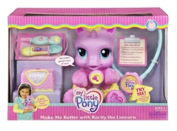 Size: 527x392 | Tagged: safe, photographer:absol, babity (g3), baby, baby pony, box, box cover, cute, daaaaaaaaaaaw, diaper, diarares, electronic toy, female, filly, foal, g3, hnnng, horn, human, human female, imported from derpibooru, make me better with rarity the unicorn, medicine, medicine spoon, newborn cuties, photo, pony, rarity (g3), simple background, so soft, solo, starry eyes, stethoscope, temperature, tissue, tissue box, toy, try me, unicorn, white background, wingding eyes