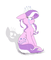 Size: 1488x1725 | Tagged: safe, artist:windinz, diamond tiara, crying, earth pony, female, filly, foal, g4, imported from derpibooru, pony, shadow, simple background, solo, white background