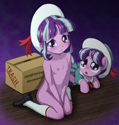 Size: 1000x1054 | Tagged: questionable, artist:uotapo, starlight glimmer, a hearth's warming tail, adorasexy, banned from derpibooru, belly button, breasts, clothes, crying, cute, delicious flat chest, edit, equestria girls, equestria girls-ified, female, filly, glimmerbetes, human ponidox, imported from twibooru, lolicon, nude edit, nudity, pony, sad, self paradox, self ponidox, sexy, snowfall frost, solo, solo female, underage, younger