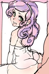 Size: 850x1296 | Tagged: explicit, artist:maniacpaint, sweetie belle, anal, banned from derpibooru, blushing, breasts, clothed sex, clothes, delicious flat chest, female, gloves, human, humanized, imported from twibooru, lolicon, nudity, penetration, penis, sex, skirt, tight fit, underage