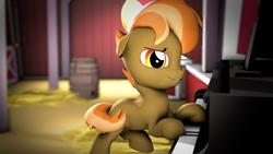 Size: 1280x720 | Tagged: safe, artist:thatbluebro, button mash, 3d, buttonbetes, colt, cute, earth pony, foal, g4, imported from derpibooru, indoors, male, musical instrument, piano, pony, solo