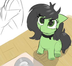 Size: 1292x1192 | Tagged: safe, artist:maranium, oc, oc:filly anon, earth pony, female, filly, foal, imported from derpibooru, looking up, oc only, pony, sitting, solo
