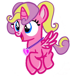 Size: 554x612 | Tagged: safe, artist:monstrouspegasister, alicorn, base used, body glitter, coat markings, facial markings, female, filly, foal, g4, glitter drops, imported from derpibooru, jewelry, necklace, pony, princess skyla, redesign, solo, stripe (coat marking), toy interpretation