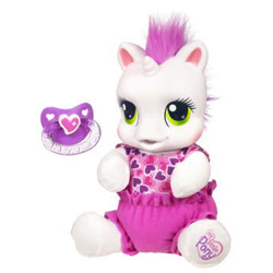 Size: 400x400 | Tagged: safe, photographer:absol, baby, baby belle (g3), baby pony, clothes, cute, diaper, electronic toy, female, filly, foal, g3, g3 logo, heart, heart eyes, horn, imported from derpibooru, irl, logo, my little pony logo, newborn cuties, official, pacifier, photo, plushie, pony, shirt, short sleeves, simple background, so soft, so soft newborn sweetie belle (g3), solo, sweetie belle (g3), sweetiebetes, toy, unicorn, white background, wingding eyes